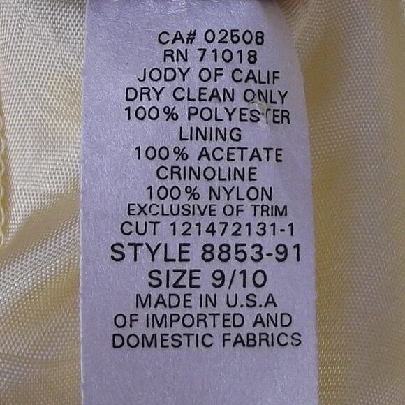 JODY OF CALIFORNIA Prom Dress, S, Yellow, Cap sleeve, Organza Polka dots, Maxi - Picture 13 of 13